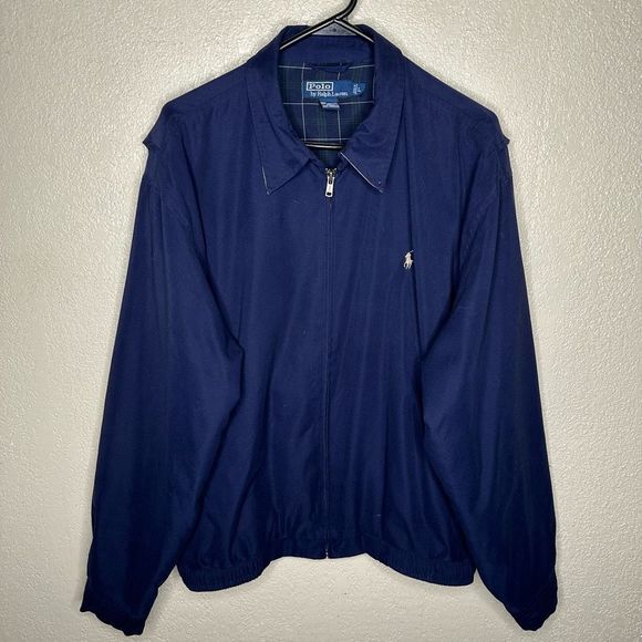 VTG Polo Ralph Lauren Harrington Jacket Men Large Full Zip Lined Size L - Picture 2 of 5